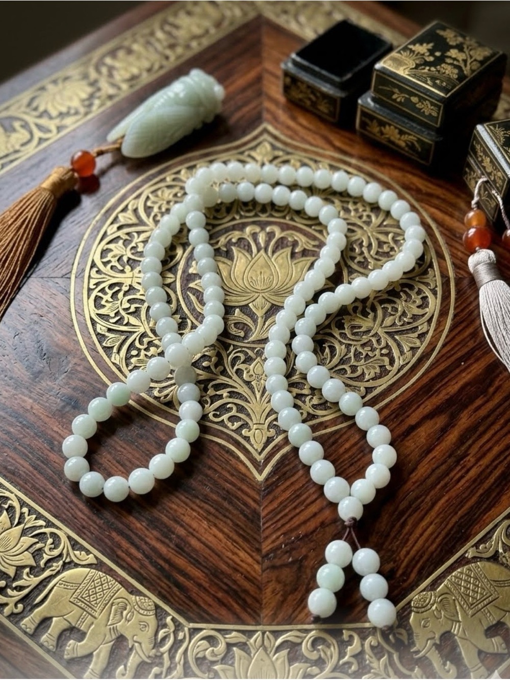 Hetian Jadite Meditation Beads